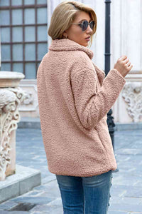 lvy Lane Full Size Lapel Collar Sherpa Coat Trandify deal