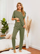 Round Neck Top and Pants Lounge Set Trandify deal