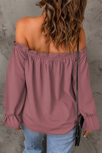 Frill Off-Shoulder Flounce Sleeve Blouse Trandify deal