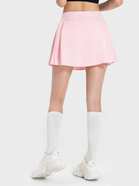 Millennia Pleated Detail Mid-Rise Waist Active Skirt Trandify deal
