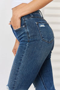 Judy Blue Full Size High Waist Distressed Slim Jeans - Trandify Deal
