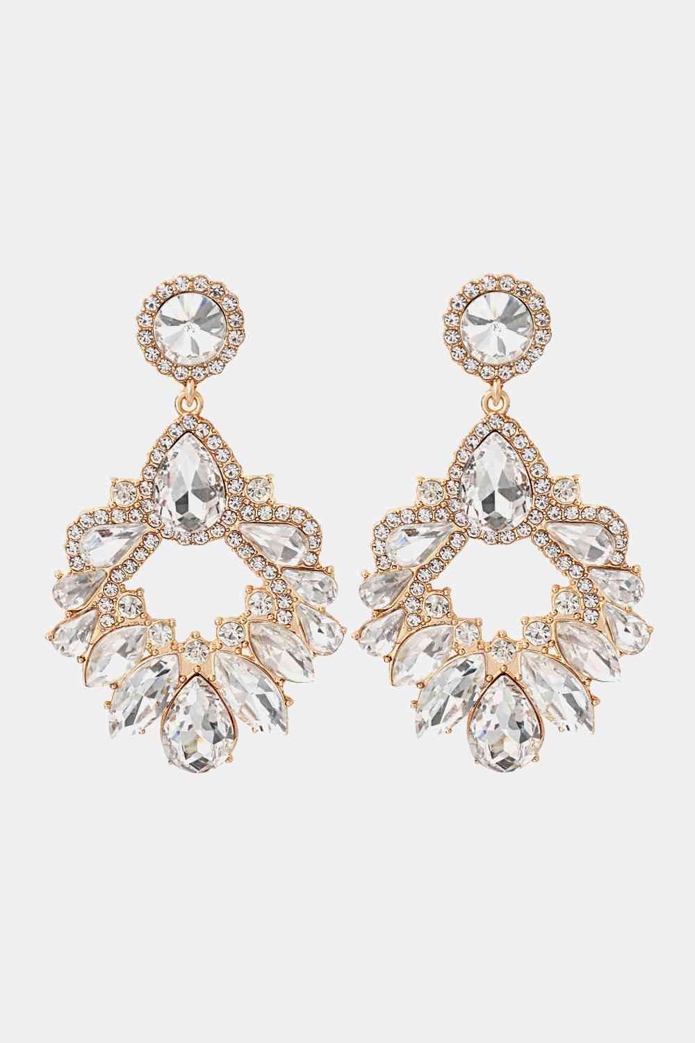 Zinc Alloy Frame Glass Stone Dangle Earrings Trandify deal