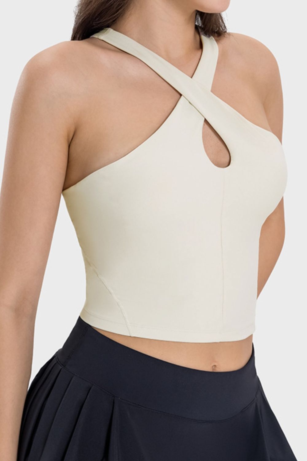 Millennia Crisscross Grecian Neck Active Cami Trandify deal