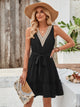 Tied Frill Sleeveless Mini Dress Trendsi