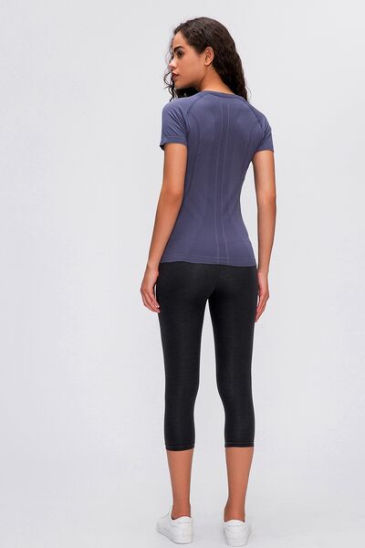 Millennia Round Neck Short Sleeve Active T-Shirt Trandify deal