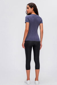 Millennia Round Neck Short Sleeve Active T-Shirt Trandify deal