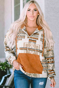 Geometric Quarter-Zip Hoodie Trandify deal