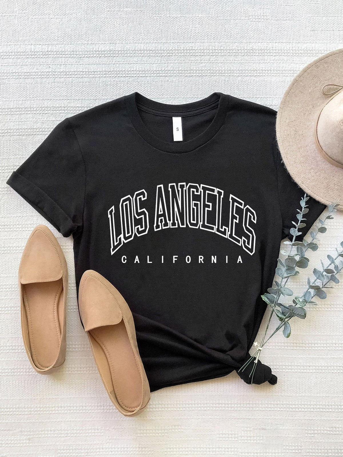 LOS ANGELES CALIFORNIA Round Neck T-Shirt Trandify deal