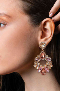 Zinc Alloy Frame Glass Stone Dangle Earrings Trandify deal