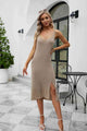 Knit Slit Tank Dress and Bolero Set Trandify deal
