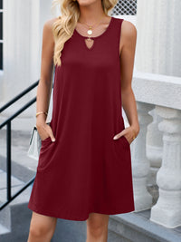 Lovelet Cutout Round Neck Sleeveless Dress Trandify deal