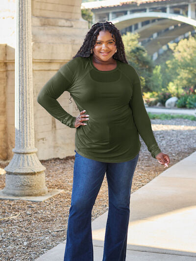 Basic Bae Full Size Round Neck Long Sleeve T-Shirt Trandify deal