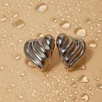 Stainless Steel Heart Shape Stud Earrings Trandify deal