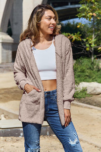 Full Size Teddy Hooded Jacket with Pockets Trandify deal