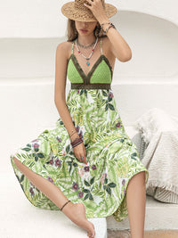 Backless Printed V-Neck Cami Dress Trandify deal