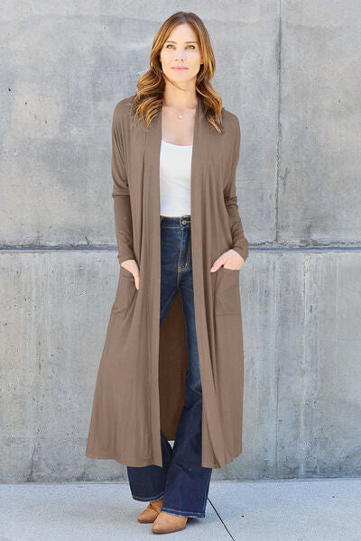 Basic Bae Full Size Open Front Long Sleeve Cover Up Trandify deal