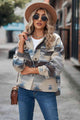 Printed Collared Neck Jacket Trandify deal