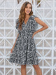 Ruffled Ditsy Floral Surplice Mini Dress Trandify deal