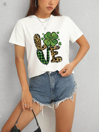 LOVE Round Neck Short Sleeve T-Shirt Trandify Deal