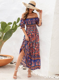 Floral Flounce Sleeve Midi Dress Trandify deal