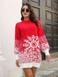 Snowflake Pattern Sweater Dress Trandify deal