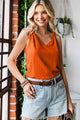 Knot Detail V-Neck Tank - Trandify Deal