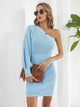 One-Shoulder Mini Sweater Dress Trandify deal