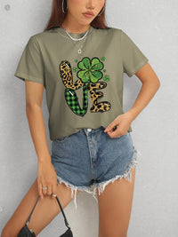 LOVE Round Neck Short Sleeve T-Shirt Trandify Deal