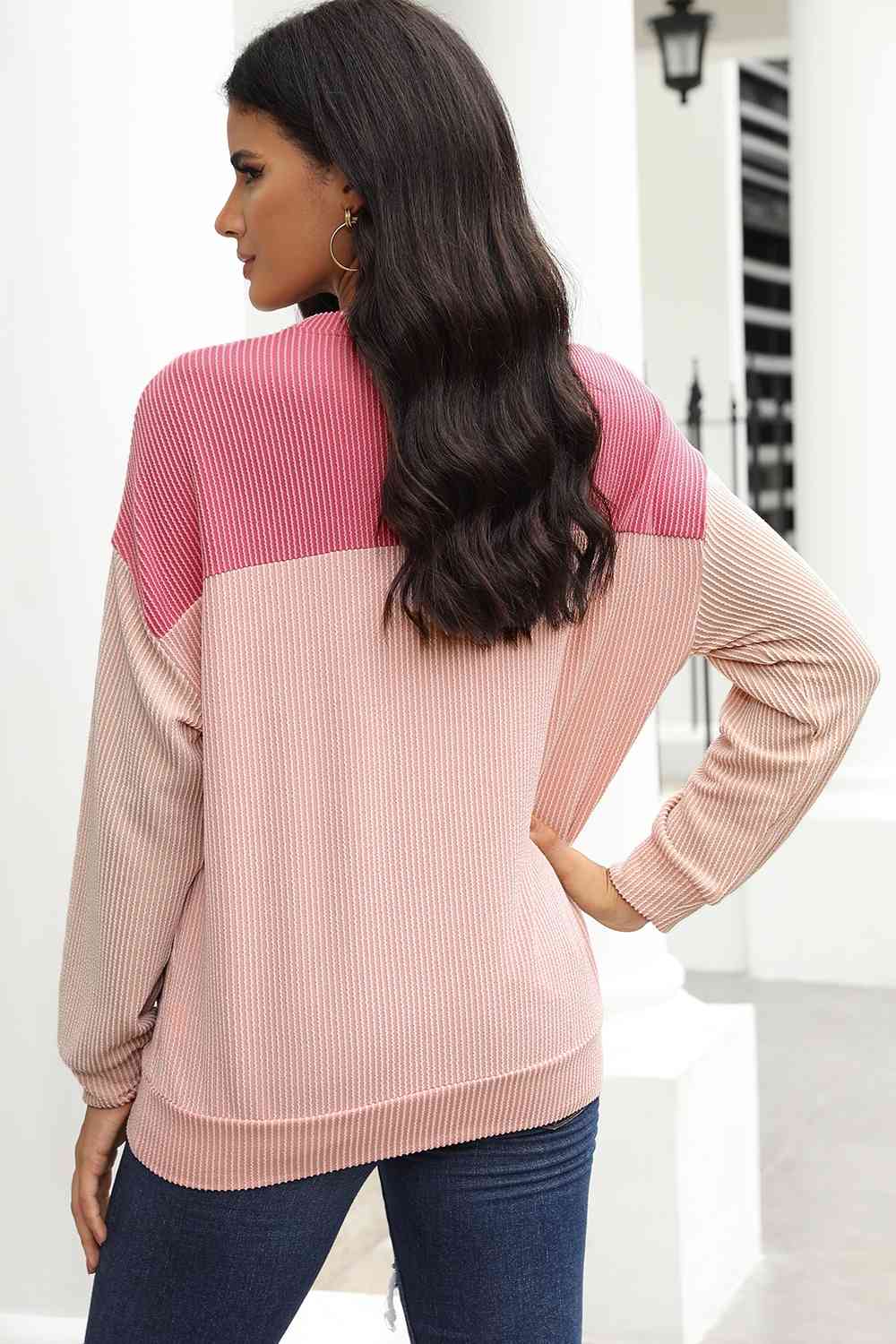 Color Block Dropped Shoulder T-Shirt Trandify deal