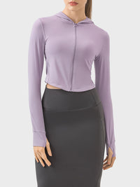 Millennia Zip Up Hooded Long Sleeve Active Outerwear Trandify deal