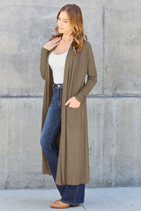 Basic Bae Full Size Open Front Long Sleeve Cover Up Trandify deal