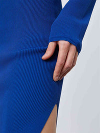 Round Neck Slit Sweater Dress Trandify deal