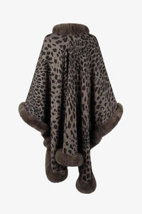 Leopard Open Front Poncho Trandify deal