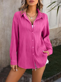 Button Up Dropped Shoulder Shirt Trandify deal