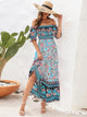 Floral Flounce Sleeve Midi Dress Trandify deal