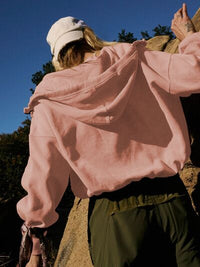 Half Zip Pocketed Dropped Shoulder Hoodie Trandify deal