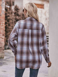 Plaid Dropped Shoulder Longline Shirt Trandify deal