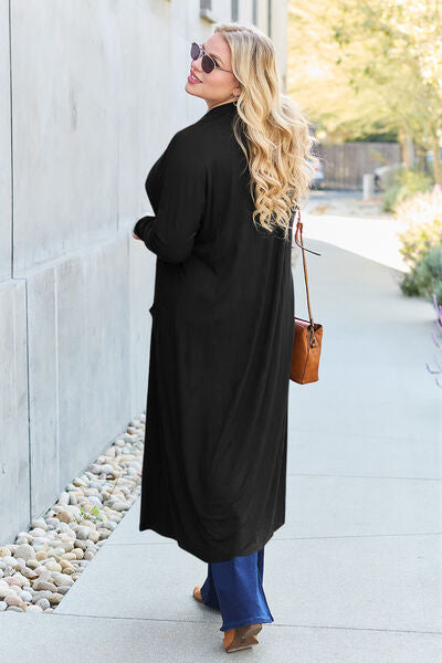 Basic Bae Full Size Open Front Long Sleeve Cover Up Trandify deal
