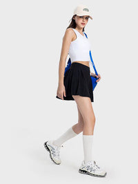 Millennia Pleated Detail Mid-Rise Waist Active Skirt Trandify deal