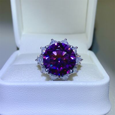 10 Carat Moissanite 925 Sterling Silver Flower Shape Ring Trandify deal
