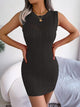 Cable-Knit Round Neck Sleeveless Sweater Dress Trandify deal