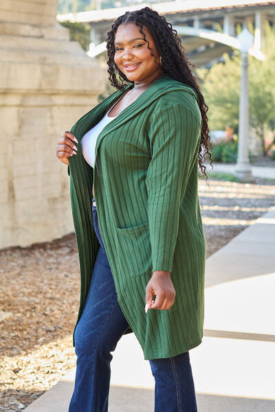 Basic Bae Full Size Hooded Sweater Cardigan Trandify deal