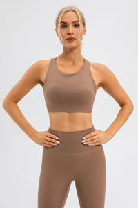 Round Neck Cutout Cropped Active Tank Trandify deal