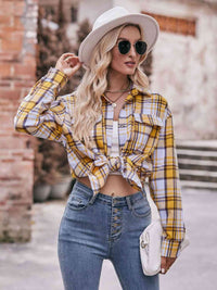 Plaid Dropped Shoulder Longline Shirt Trandify deal