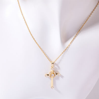 Stainless Steel Inlaid Zircon Cross Necklace Trandify deal