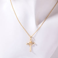 Stainless Steel Inlaid Zircon Cross Necklace Trandify deal