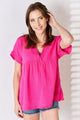 Zenana Full Size Raw Hem Short Sleeve Top Trandify deal
