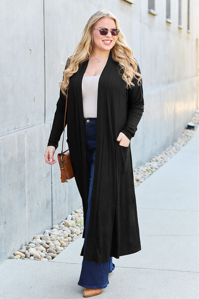 Basic Bae Full Size Open Front Long Sleeve Cover Up Trandify deal