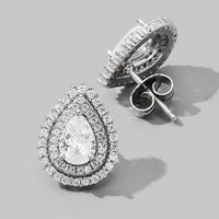 925 Sterling Silver Zircon Teardrop Shape Stud Earrings Trandify deal