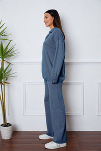 Dropped Shoulder Sweater and Long Pants Set Trandify deal